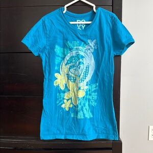 Roxy Blue and Yellow Short Sleeve Tee